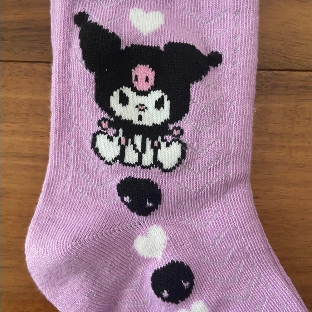 Sanrio Hello Kitty Kuromi Crew Socks New NIP 2023 One Size Adult Purple Ruffled
